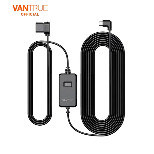 Imagen 1 del producto VANTRUE Cable de alimentación cable duro USB OBD tipo C de 10 pies con pantalla LED, cambio de 3 engranajes, protección de bajo voltaje para modo estacionamiento