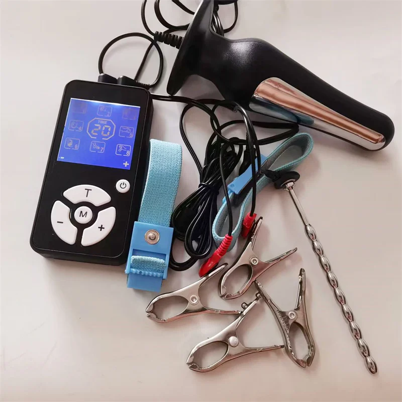 8 طرق صدمة كهربائية الشرج بعقب المكونات المعدنية الحلمات كليب مجرى البول السبر القضيب المدرب خواتم الديك الجنس لعب للنساء الرجال #6