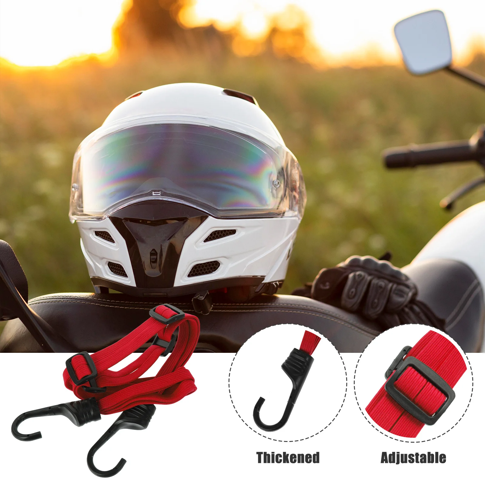 

Мотоциклетный ремень, легкий регулируемый эластичный сетчатый веревочный ремень для крепления багажа мотоцикла