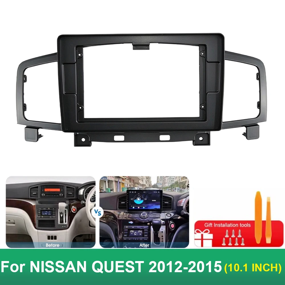 Car Radio Fascia Frame 10.1 Inch For NISSAN QUEST 2012-2015 Stereo Dash Kit Navigation Panel Trim