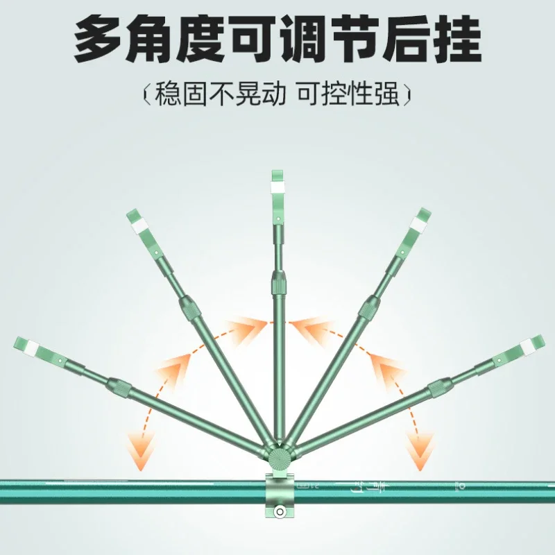 1.8/2.1/2.4/2.7/3.0Mวัสดุคาร์บอนผู้ถือRodตกปลาป้อมปืนGroundสนับสนุนวงเล็บTelescopic Hand Rod Rack