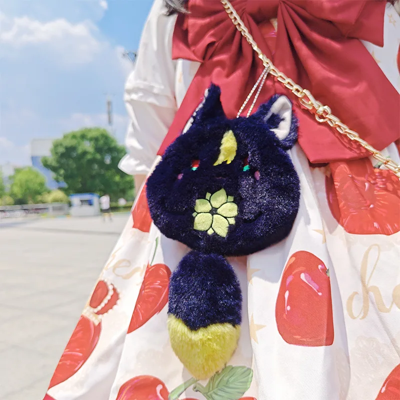 Sac chat mignon Anime Cosplay, sacs d'oiseaux animaux, décor de fête, jeu Kawaii Kazuha Tighnari, portefeuilles cadeaux de noël