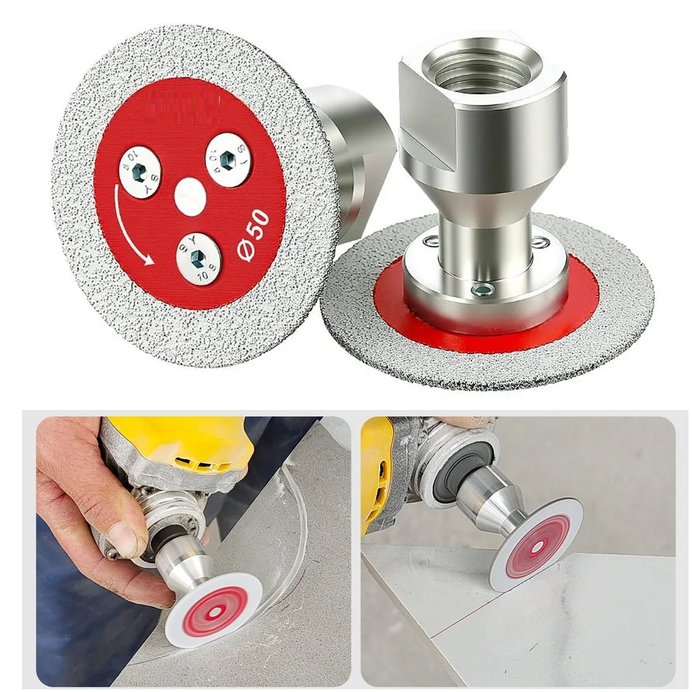 

1 шт. 50-мм вакуумно-паяный гравировальный пильный диск для резки и шлифовки с резьбой M14/M10 5/8-11 для гранита, мрамора, бетона, песчаника