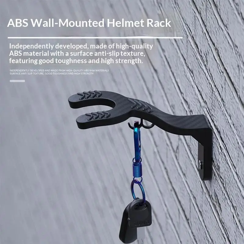 ABS Helmet Wall Mount Rack With Key Hook Motorcycle Garage Storage Organizer
