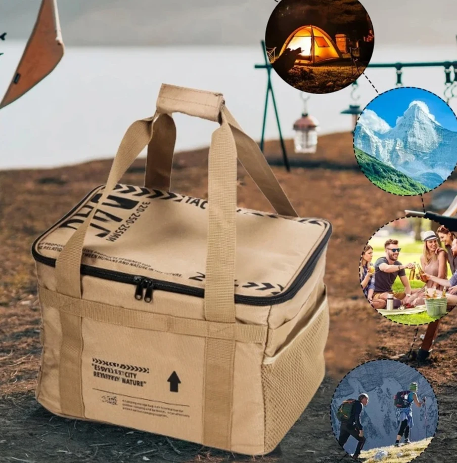 

42L Large Capacity Foldable Camping Storage Bag, Tactical Equipment Organizer with Handle for Picnic Tableware Hiking Gear