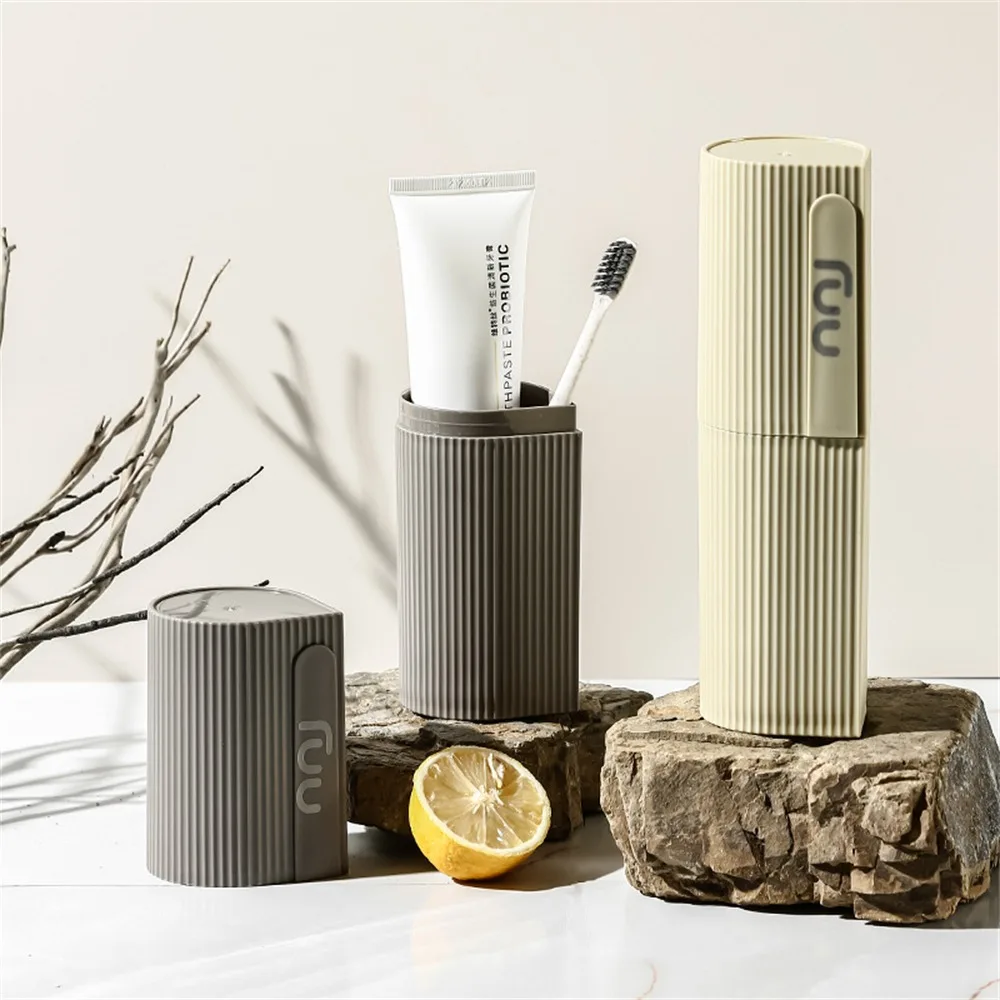 Cup Toothbrush Protector Cups Family Suit Simple 2 In 1 Bathroom Box Toothbrush Toothpaste Storage Box Dustproof Plastic