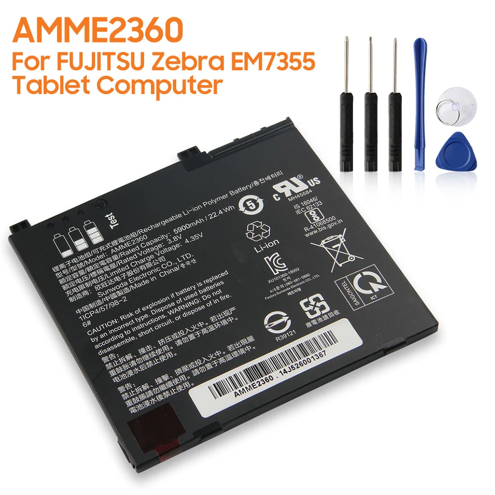 

Сменный аккумулятор AMME2360 для планшета FUJITSU Zebra EM7355 1ICP4/57/98-2 13J32400297 8, аккумуляторная батарея 5900 мАч