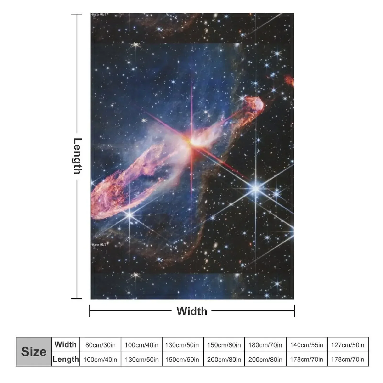 Herbig-Haro 46/47 (James Webb/JWST) — space poster Throw Blanket Beach Sleeping Bag Blankets