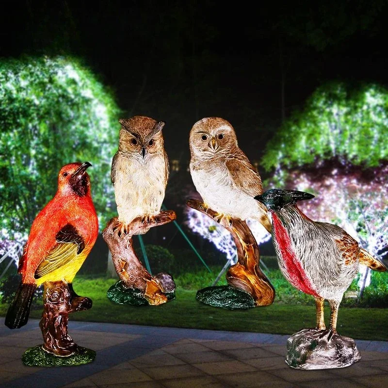 Fiberglass animal luminous sculpture simulated bird owl ornament courtyard outdoor landscape decoration