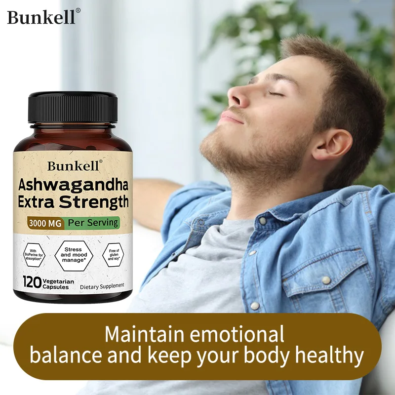 Ashwagandha 3000 mg capsules to help balance stress and manage mood