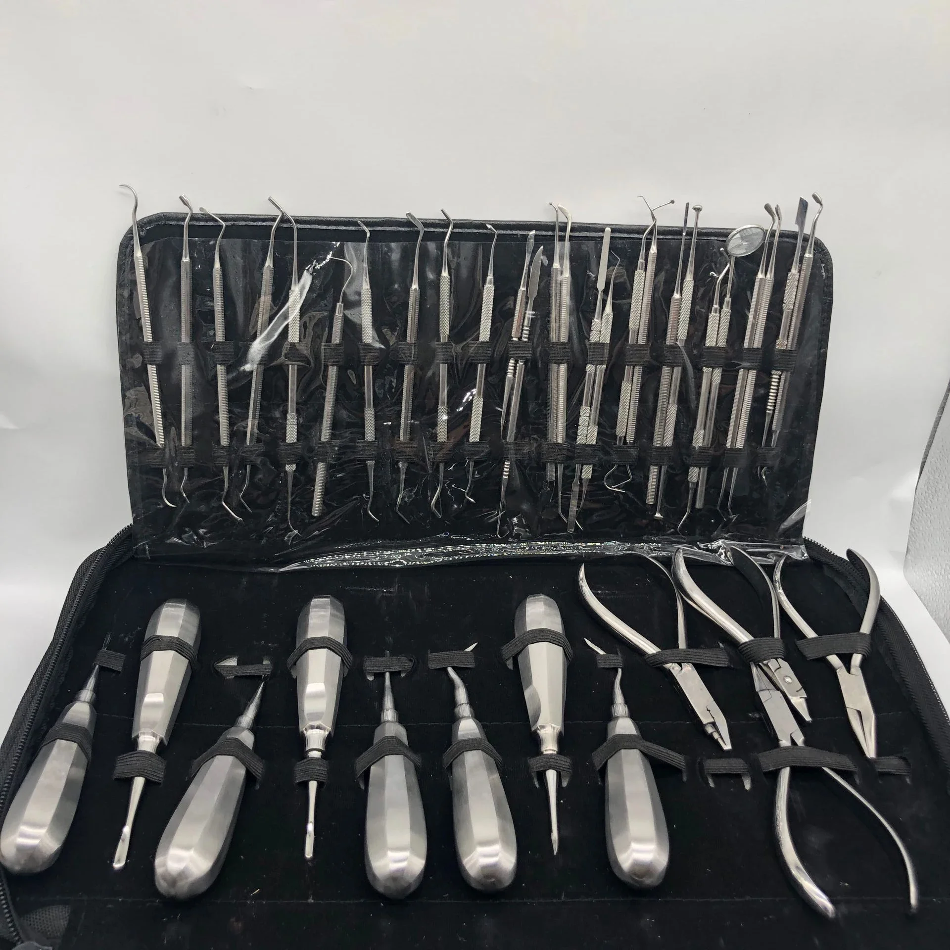 60PCS 치과 용기구 키트 치과 종합 교정 치과 임플란트학 수술 용기구 엘리베이터 집게