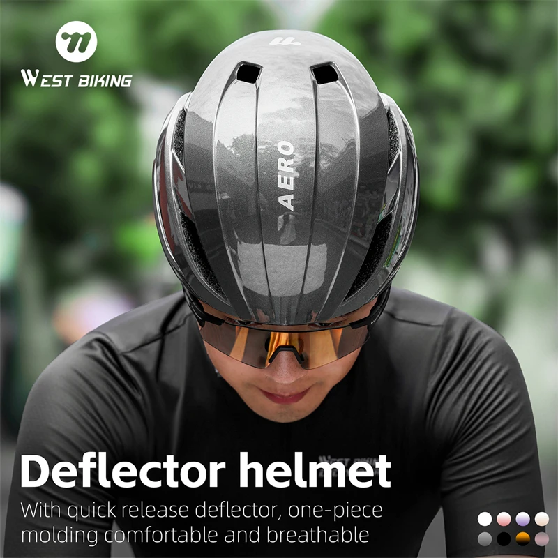 

Велошлем WEST BIKING аэродинамический для шоссейных велосипедов, 2-в-1 (режимы Aero/Standard) со съемным дефлектором, 21 вентиляционное отверстие, дышащий велосипедный шлем