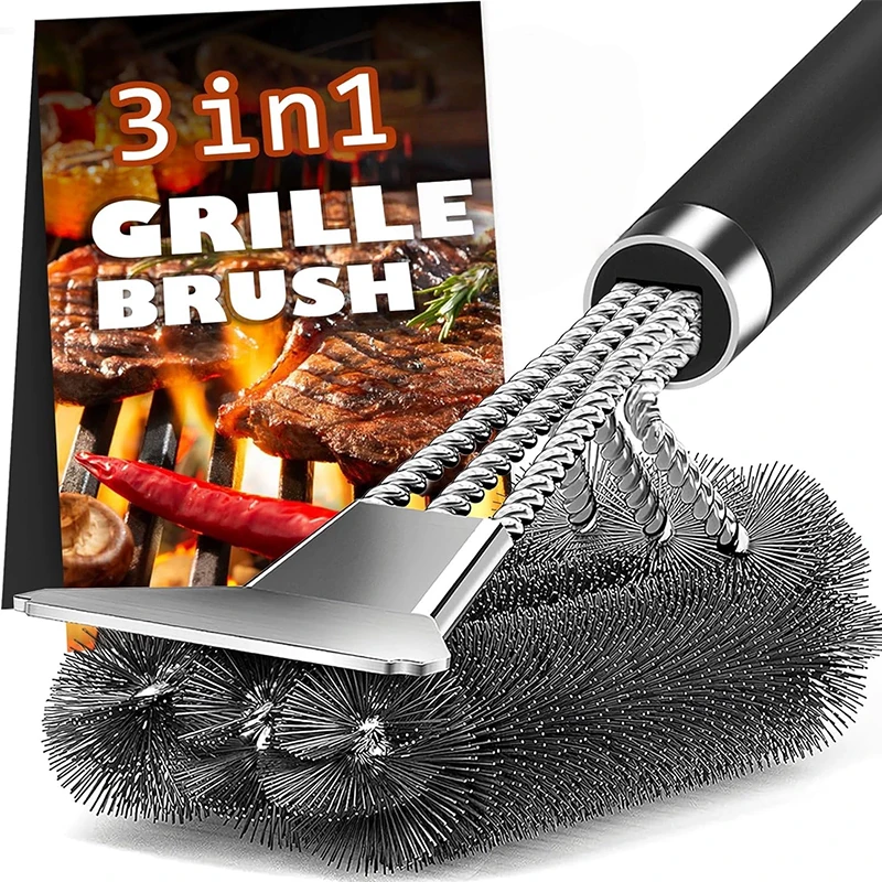 Grillbürste und Schaber mit Verstellbarem Griff …