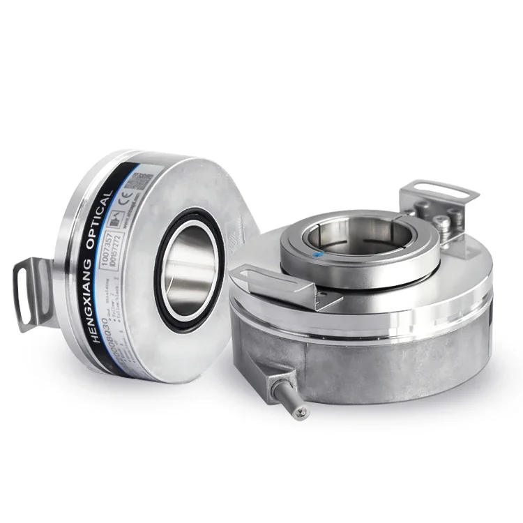 Rotary Encoder Incremental Type (Hollow Shaft through hole)K76-J6E14400BQ30C2 encoder with 30mm clamping ring shaft 14400ppr