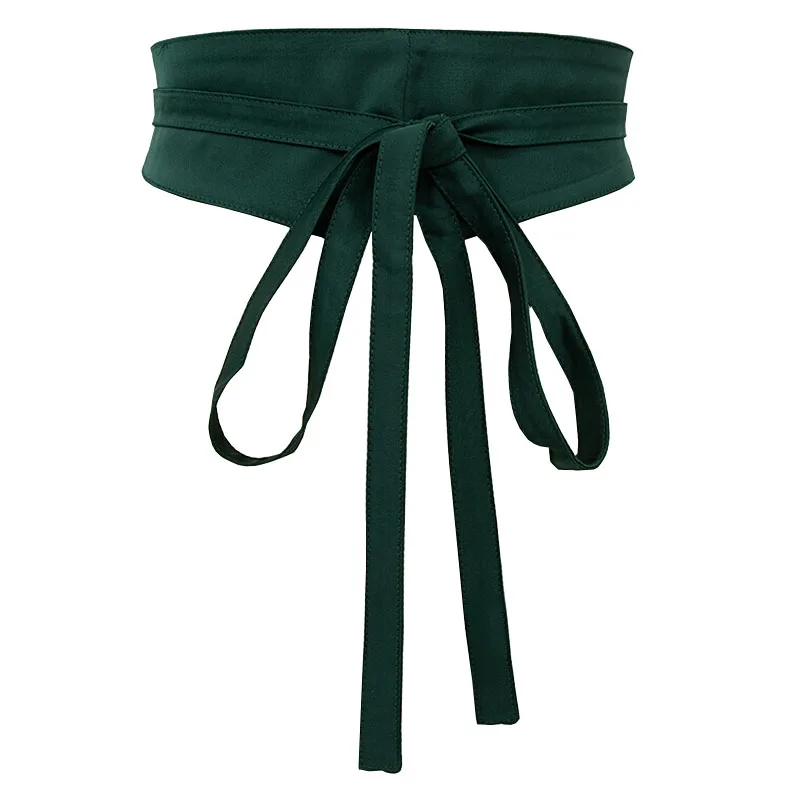 Fashion Wide Waist Belt for Women Dress Self Tied Wrap Around Bowknot Retro Obi Waist Belt Corset Cinch Belts Waistband