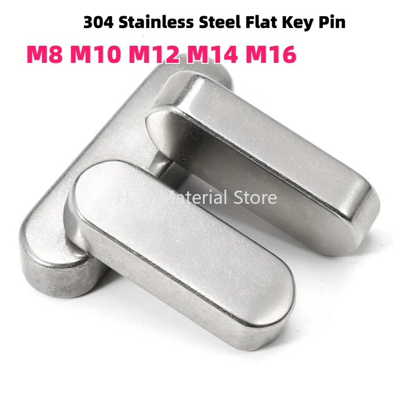 1-10Pcs 304 Stainless Steel Flat Key Pin Rounded Corner Pin Type A Square Key Pin Type A Latch M8 M10 M12 M14 M16