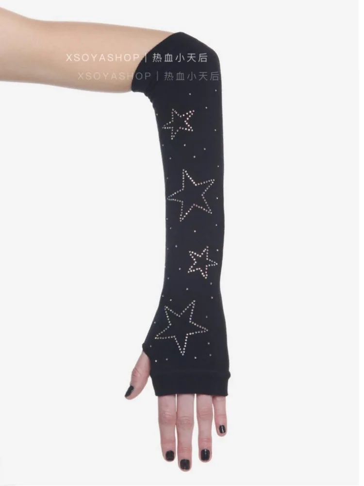 Five pointed Star Water Diamond Handmade Black Bottom Versatile Glove Style Sports Breathable Outdoor Cycling