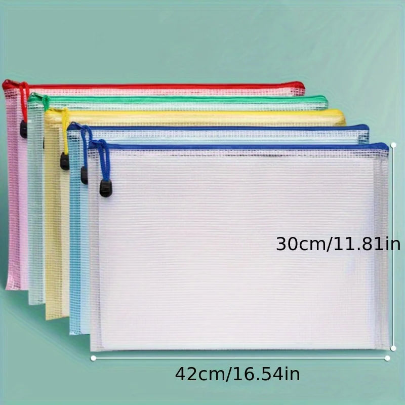 Extra Large A3 Art Portfolio Bag - Waterproof PVC, Color Grid Zipper, High Capacity for Artwork & Documents, for Return School