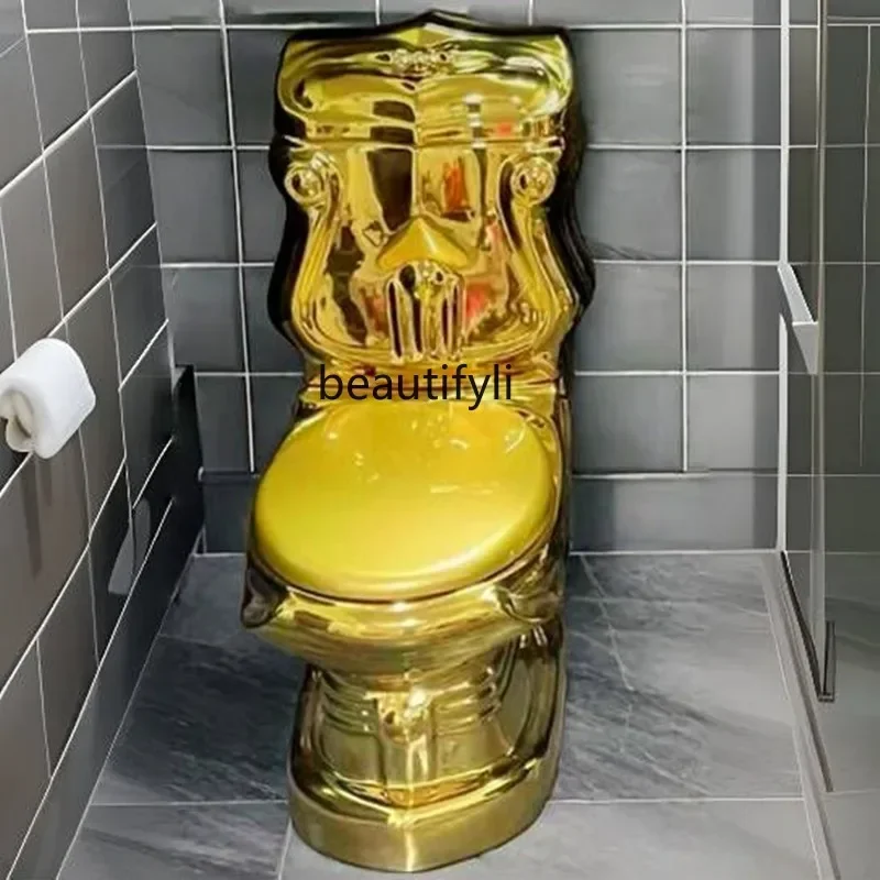 SSK178 ss25 مرحاض أوروبي مطلي بالذهب طاغية محلية ذهبية مرحاض قديم ذهبي أصفر، حمام مرحاض صامت