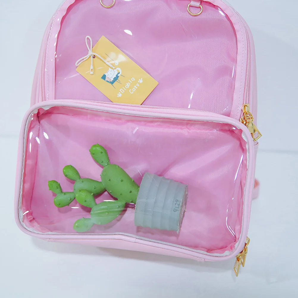 

Стильный розовый прозрачный желейный рюкзак, водонепроницаемая молния, большая вместимость для девочек-подростков, модная дорожная косметика