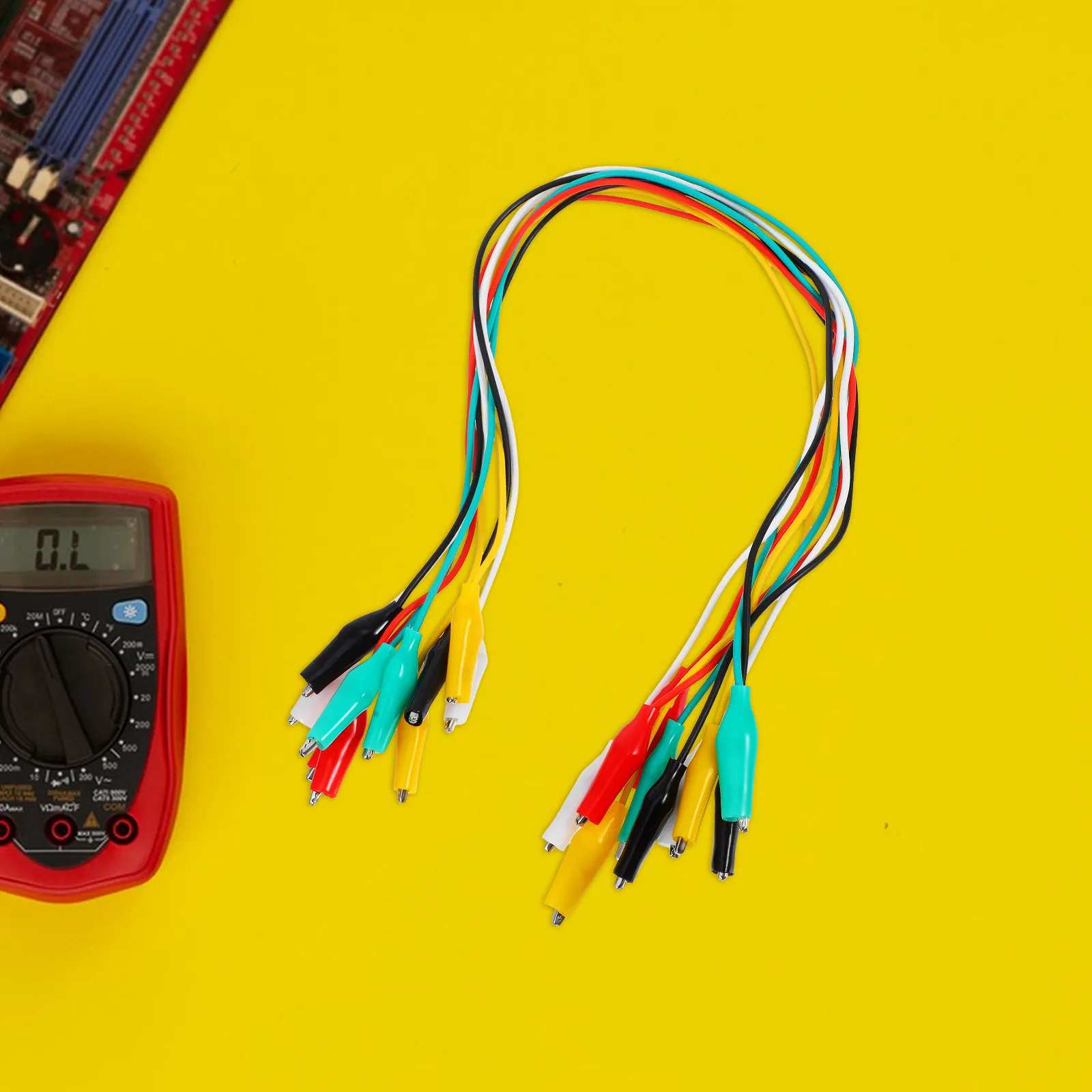 10Pcs Alligator Clip Test Leads Double-Head Electrical Clips 5 Colors Secure Grip for Electronic Parts Volt Meter Leads Circuit