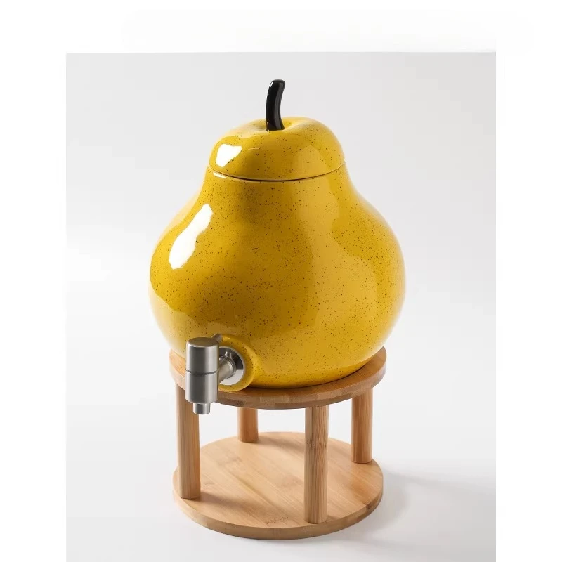 

Cold Kettle with Faucet Pear Cute Water Set Cup Set Large Capacity High Temperature Resistant Cola Bucket