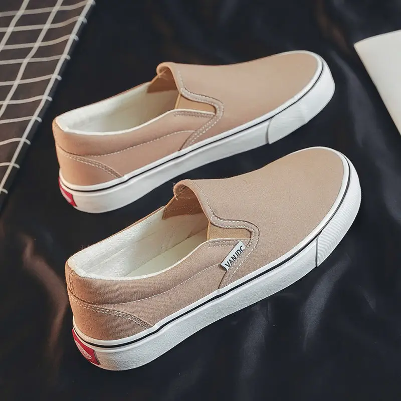 Solid Canvas Man Shoes Breathable Canvas Sneaker Men and Women Casual Slip On Espadrille Shoes Ladies Flat Rubber Sport Shoes