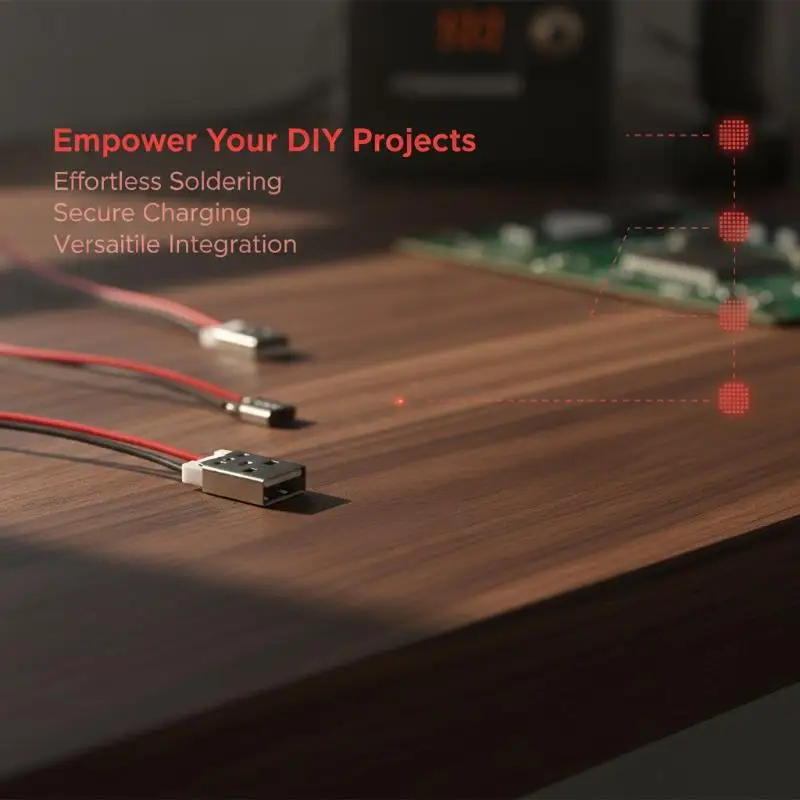 JCD 2Pin Micro USB Type C Straight Welding Connector Male Female Jack for Maker DIY Electronic Accessories
