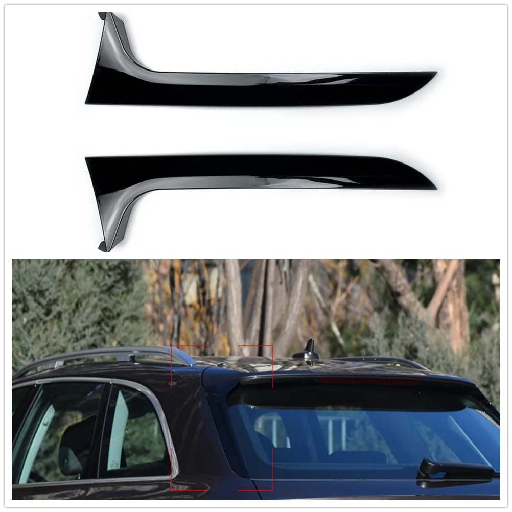 

For Audi A6 C7 Allroad TDI Quattro Avant 2012-2018 Rear Window Trim Trunk Side Spoiler Wing Black Tail Gate Cover Splitter Lip