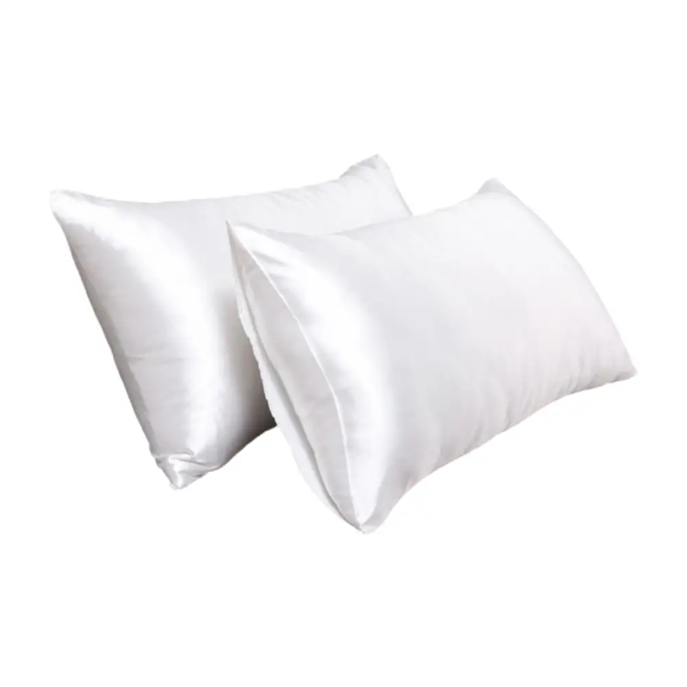 Solid Silk Pillow Slip Imitated Plain White 100% Bed Satin Pillow Soft King Comfortable Queen Twin Home N7r0