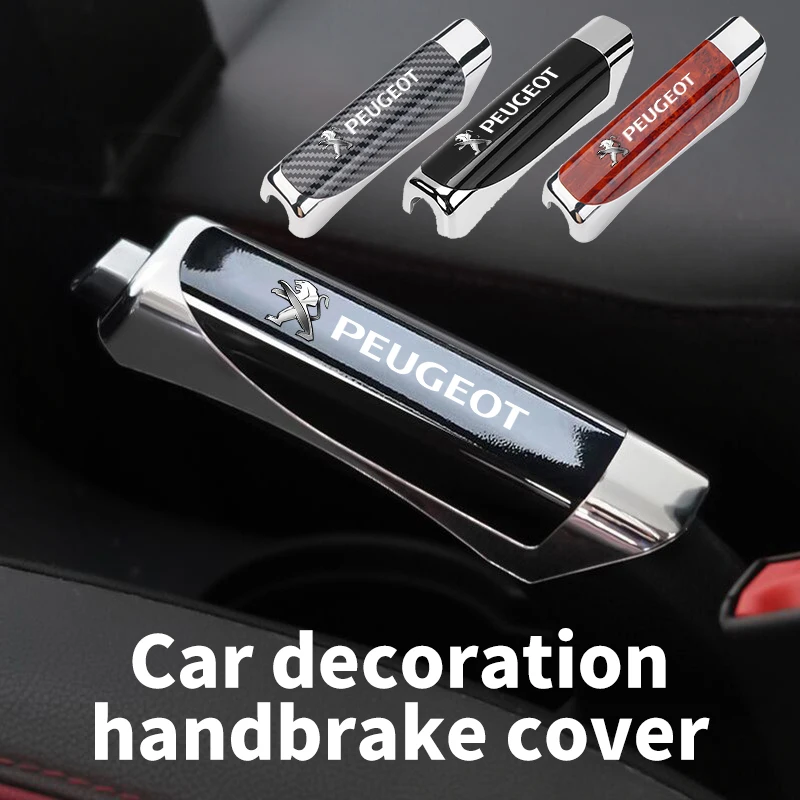 Car Styling Hand Brake Cover Carbon Fiber Handbrake Grips Protection Cover For Peugeot 207 208 2008 3008 307 308 206 407 508