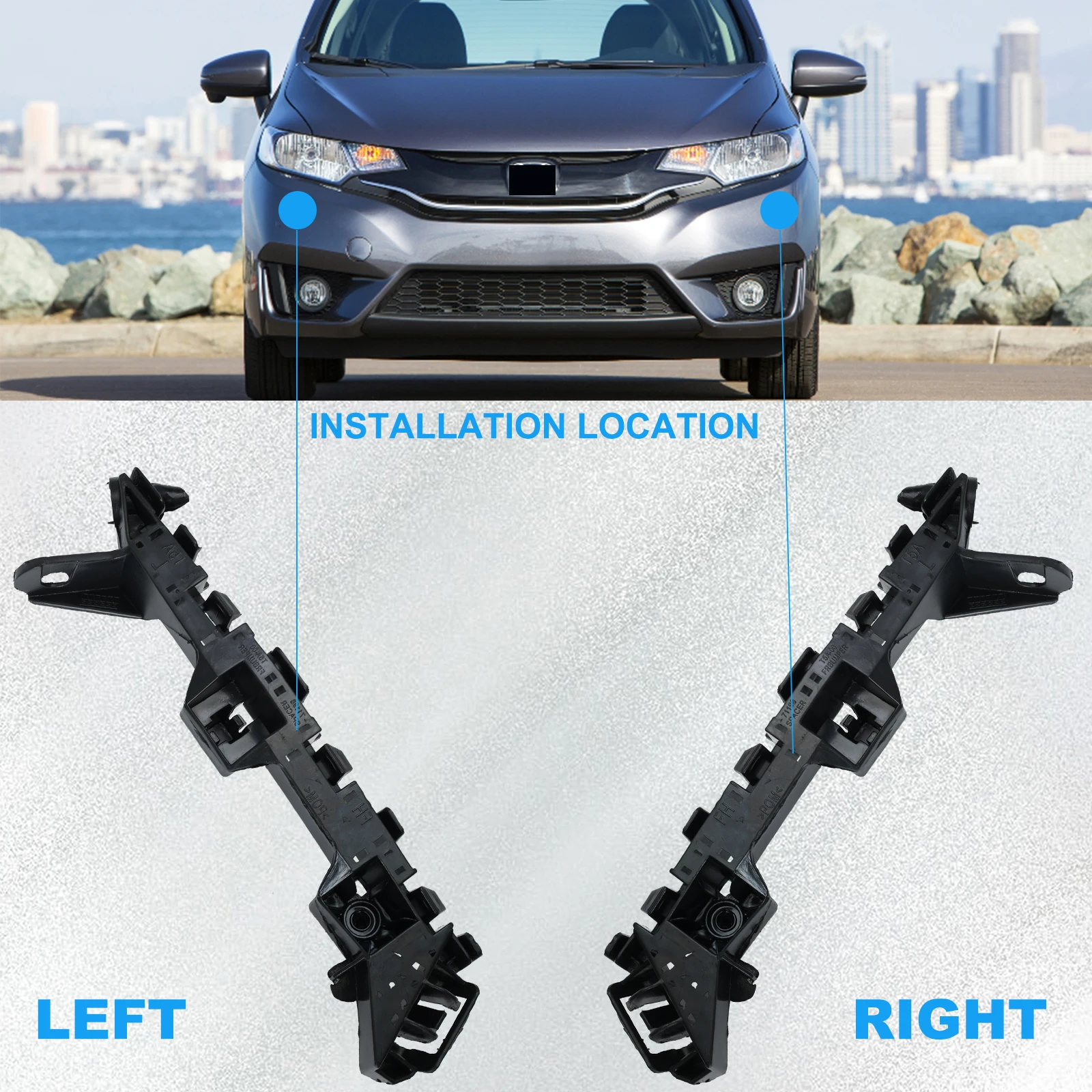 المصد الأمامي التجنيب قوس اليسار اليمين زوج شعاع دعامة لجهاز التثبيت لهوندا صالح/الجاز 2015 2016 2017 2018 2019 2020 71198-T5A-000 #2