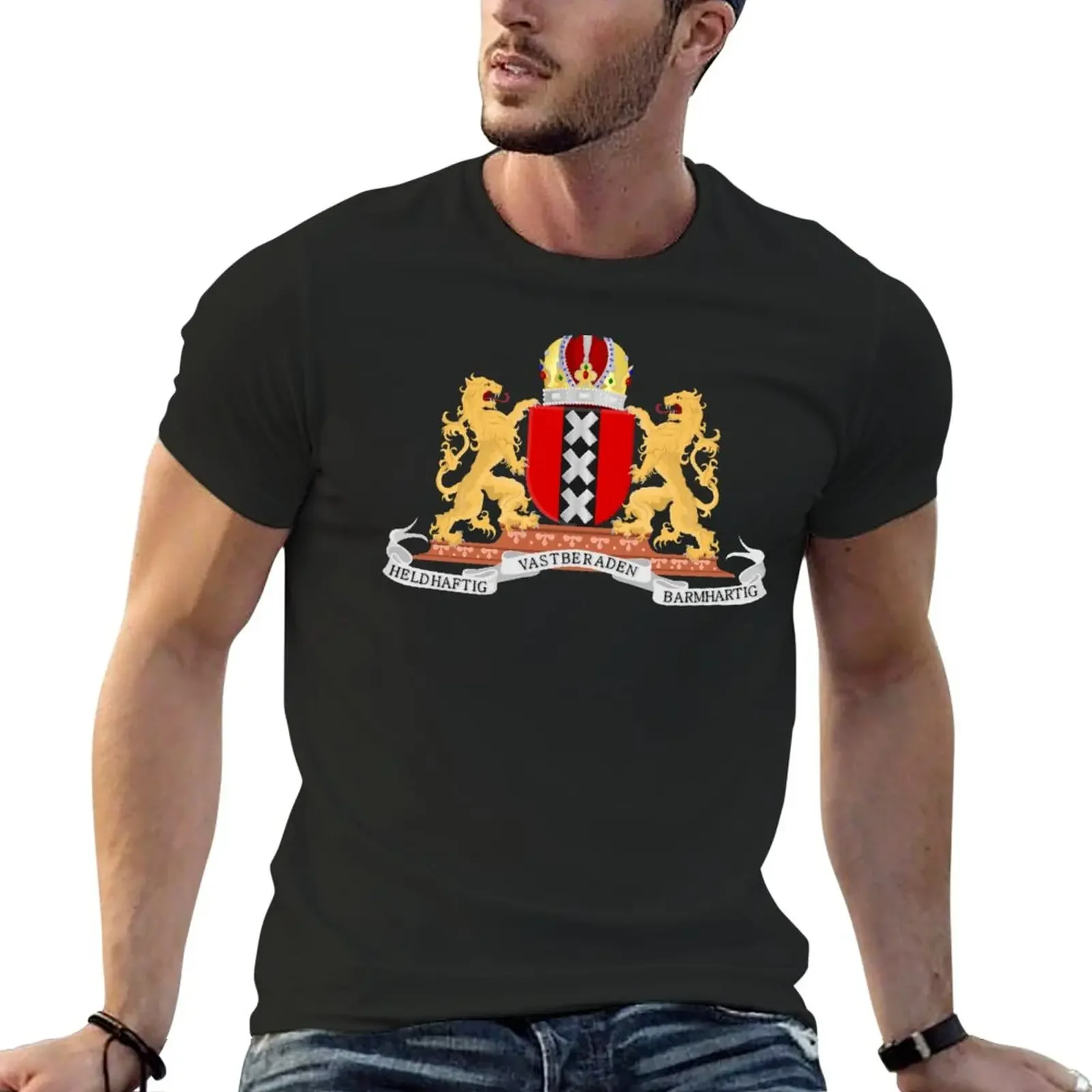 

Amsterdam coat of arms T-Shirt customs anime clothes slim fit t shirts for men