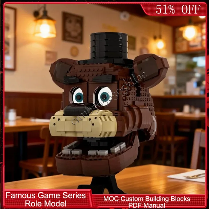 

1663 деталей, популярная серия игровых персонажей, голова ужасного медведя-голема, модульный конструктор MOC, простой набор для самостоятельной сборки, игрушка, подарок на день рождения