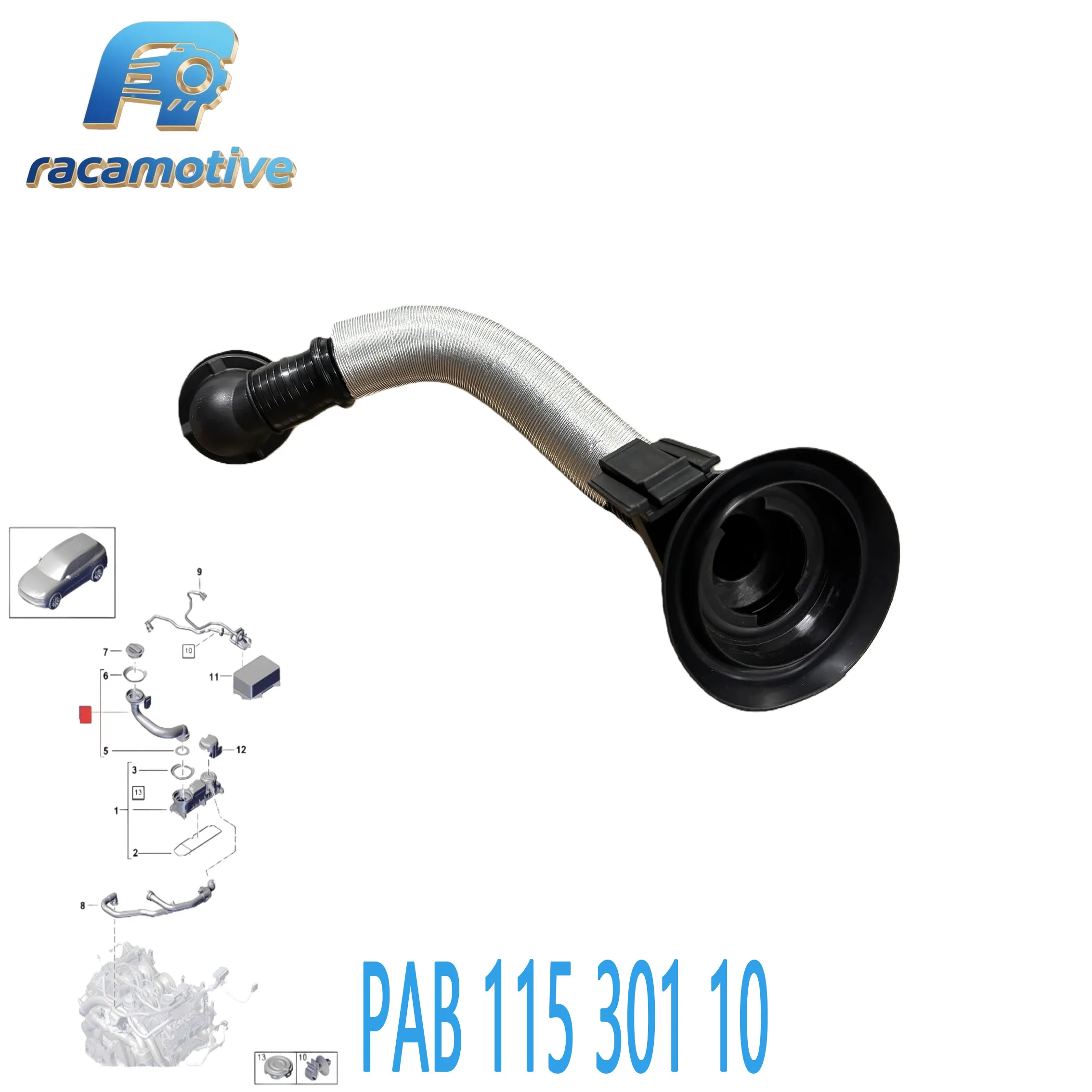 PAB11530110 4M0115301K 4M0115301Q  for Bentley Bentayga, Porsche Cayenne, Volkswagen Touareg, Audi Q7/Q8 engine oil filler pipe.