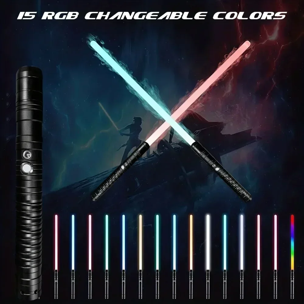 بلدي RGB المعادن ليتسبر الليزر السيف صابر دي لوز FOC الهذيان سلاح المبارزة وامض لعبة 7 لون تغيير Kpop عصا الضوء