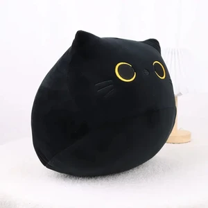 Kawaii Black Cat Soft Plush Pillow for kids, adorable doll toys, bedroom decoration, boys, girls, friends, high quality, 2 sizes 6 Main Sales Black Cat - №3