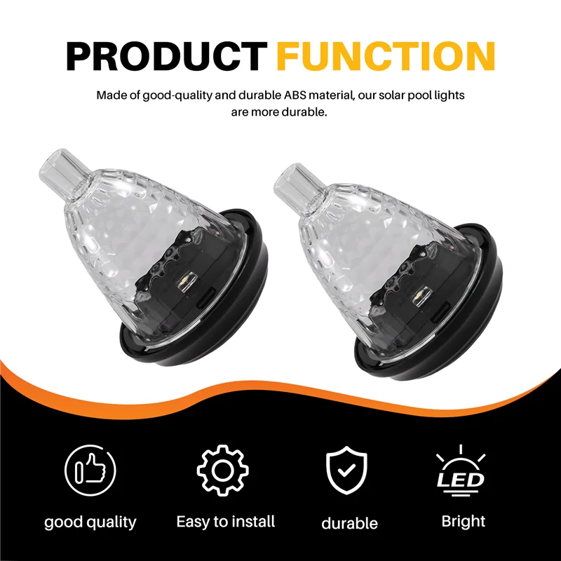

ABRS-4 Solar Lights Set For Above Ground Swimming Pools, Ideal For Outdoor Pool Fence Decor