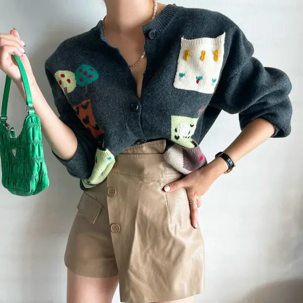 

Thiened Knitted Sweater Coat round Ne Small ket 3D Flower Le Design Winter Women's Woolen Plant Floral Commute Sle