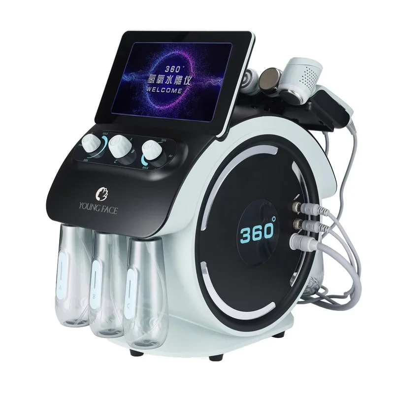 Máquina de cuidados com a pele de hidrodermoabrasão 6 em 1 com bolha de hidro oxigênio para limpeza profunda, lifting facial, remoção de rugas, dispositivo de beleza