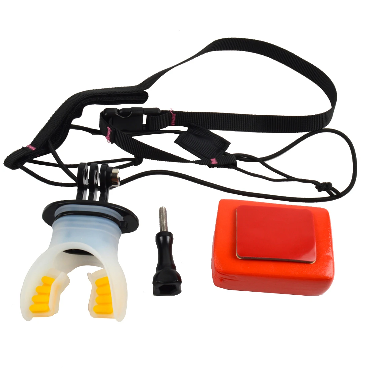 

Mouth Mount Float Buoy Set Adjustable Strap Neck Lanyard Surf Diving Snorkeling Underwater Video Accessory
