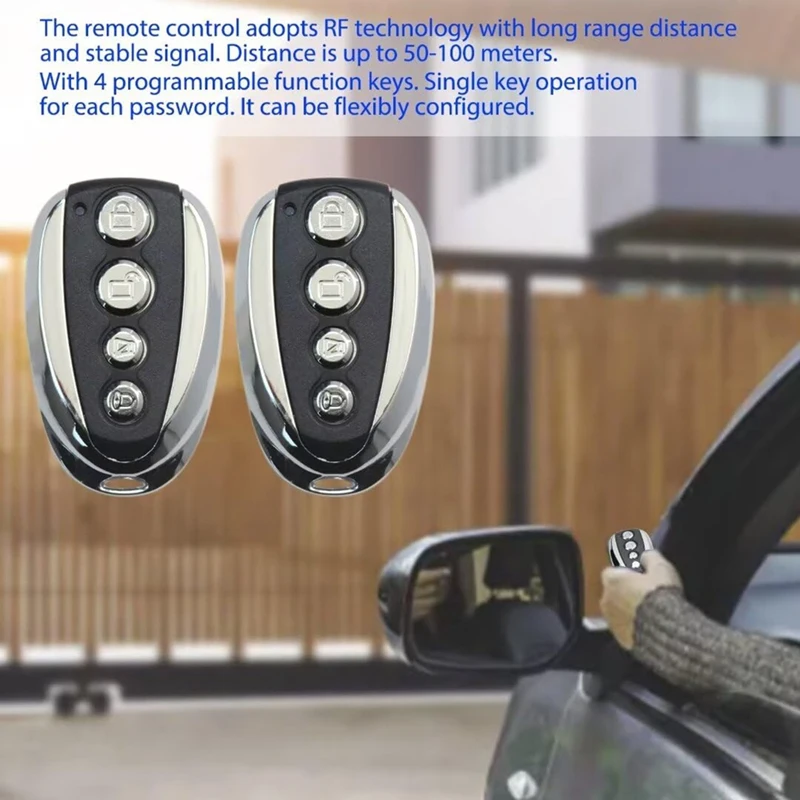 IDUD Remote Control For Automatic Gate Opener -433.92 Mhz Electric Rolling Driveway Security Kit With Backup Keys