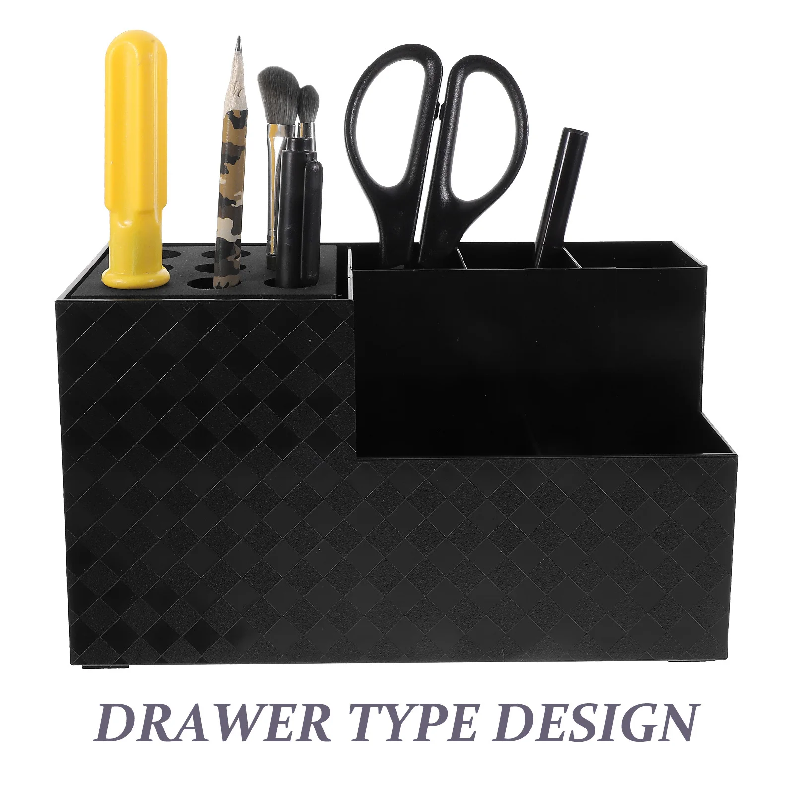 

Hair Tool Organizer High Hardness Hairdressing Scissor Holder Multi-Compartment Desktop Salon Tool Storage Box Shear Holder