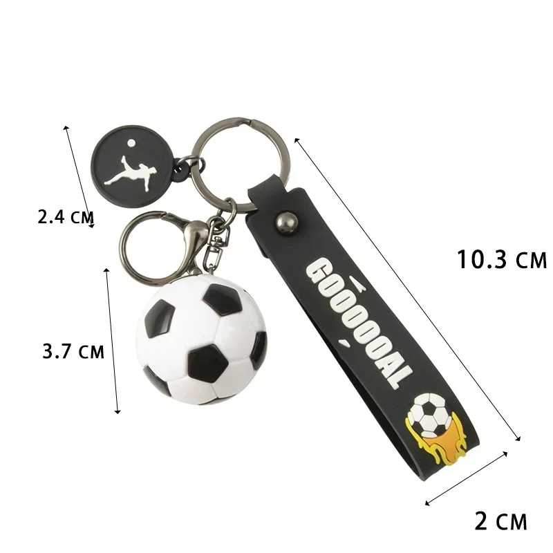 Mini Soccer Pendant Set Keychain Ball Game Imitation Soft Plastic Sports Souvenirs Fan Gift Bag Accessories