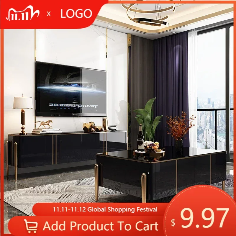 

Black TV Consoles Cabinet Luxury Storage Nordic Entertainment TV Stand Living Room Fernseher Schrank Home Furniture MQ50DS