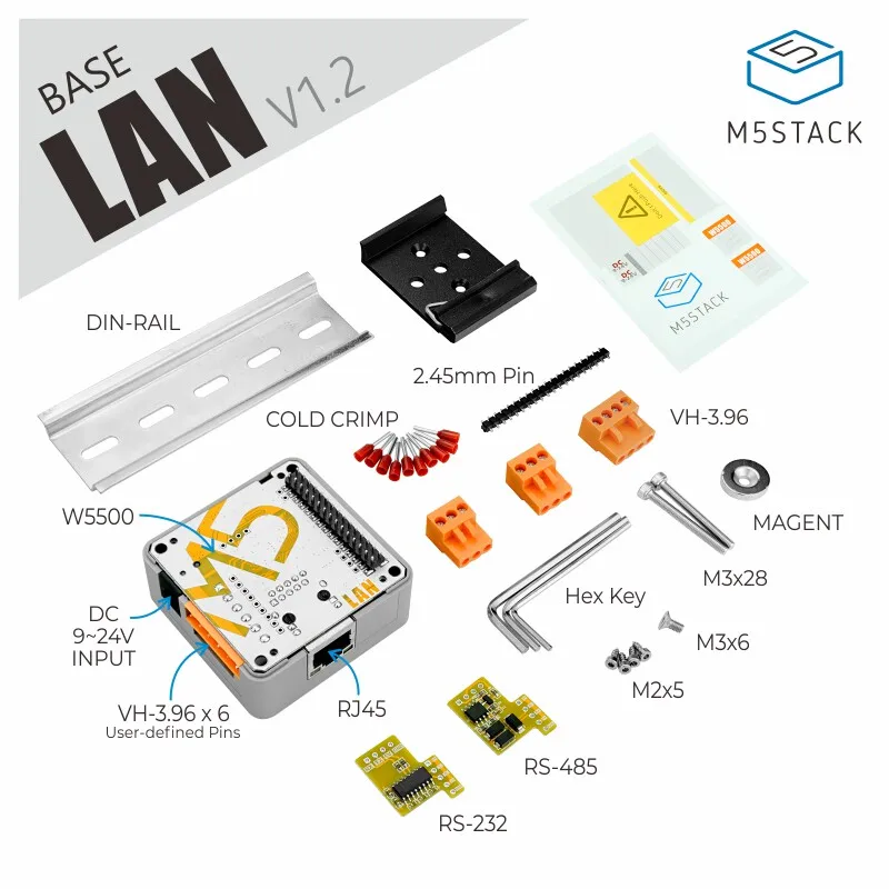M5Stack Official LAN W5500 Ethernet Controller Base TCP/IP Embedded Ethernet Connection for Embedded Systems