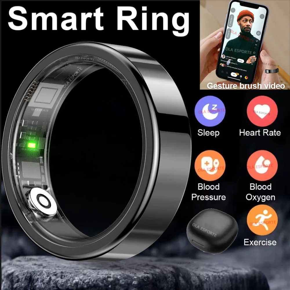 حلقات الصحة الذكية مراقبة النوم معدل ضربات القلب الدم الأكسجين النوم الدائري أنشطة الحفلات اللياقة البدنية هدايا للأصدقاء زملاء الأسرة