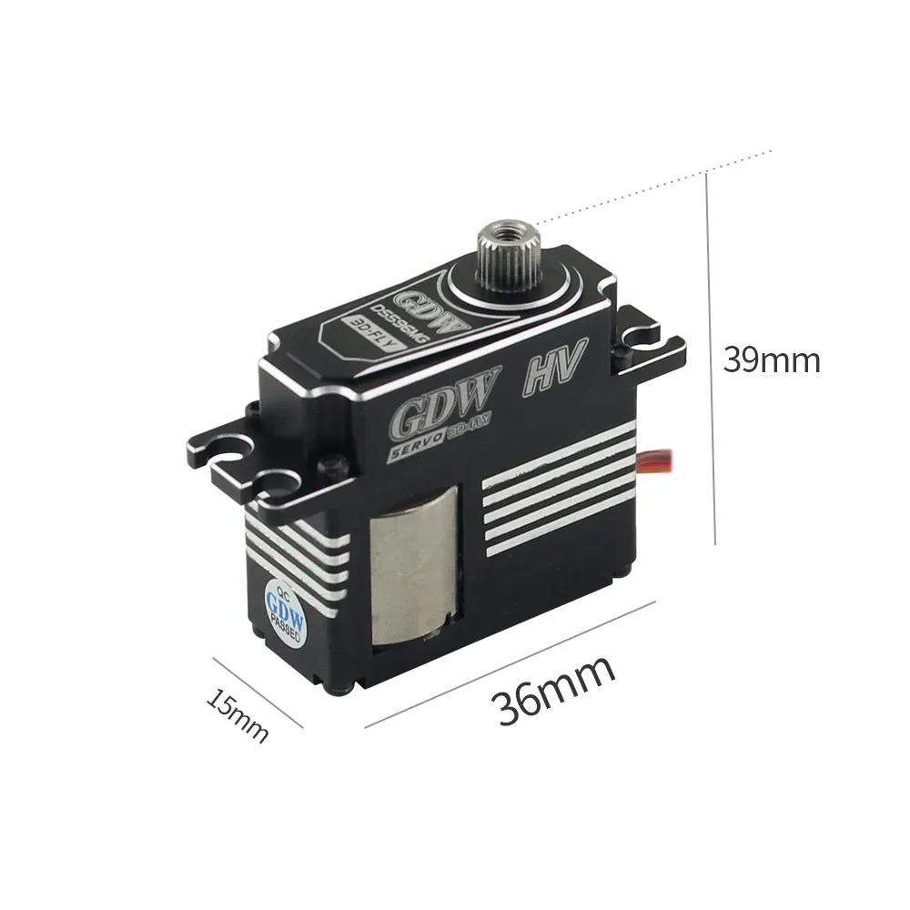 GDW RC Servo DS596MG 15kg Medium Full Metal Shell Steel Gear HV Digital Coreless Steering Gear For 70E Fixed Wing Turbojet Robot