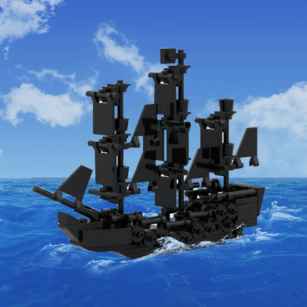 Gobricks MOC Black Pearl ship Model Building Blocks Classic Mini Black Seas Barracudas 6285 Bricks Toy Childrens Birthday Gifts