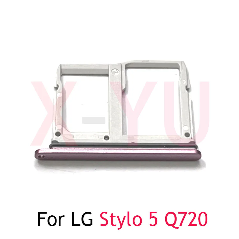 For LG Q Stylo 4 Q710 / Stylo 5 Q720 / Stylo 6 Q730 Sim & SD Card Reader Holder Tray Slot With Waterproof Container Replacement